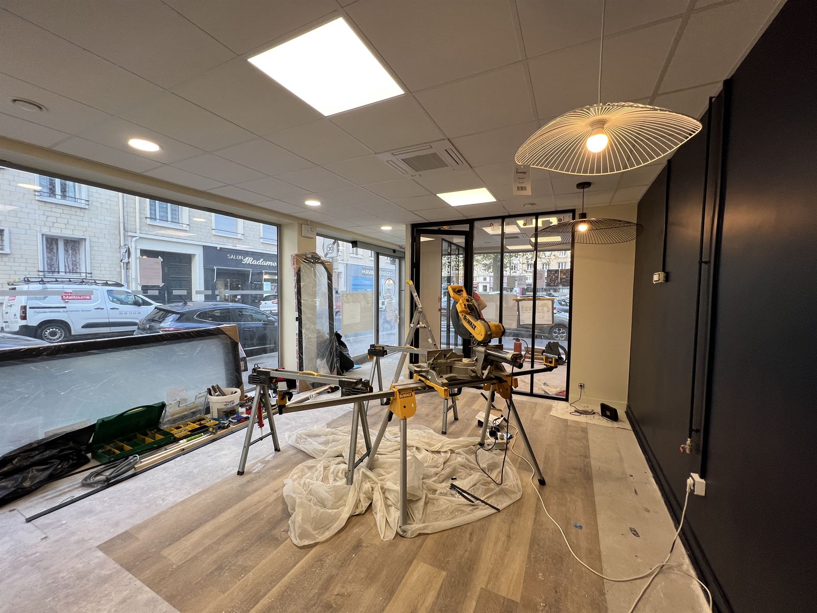 Chantier, aménagement de bureaux à Caen