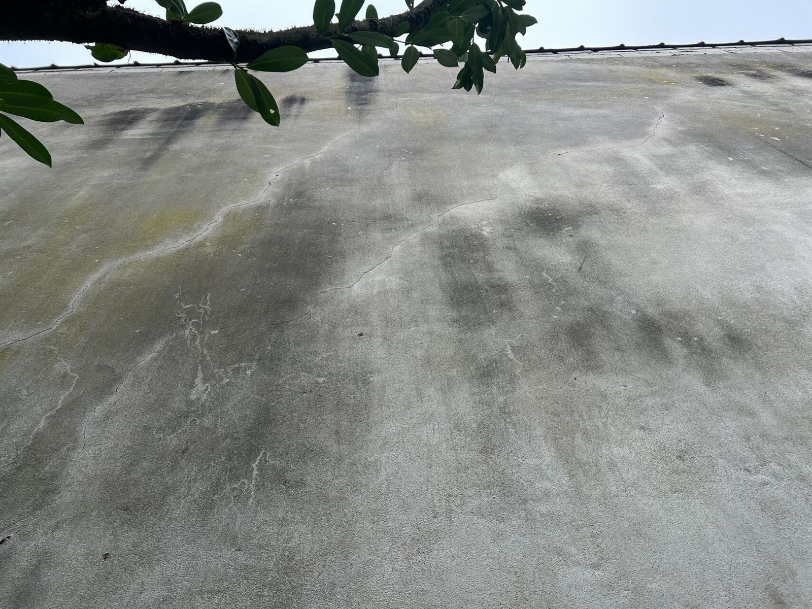 Fissures en partie haute du mur