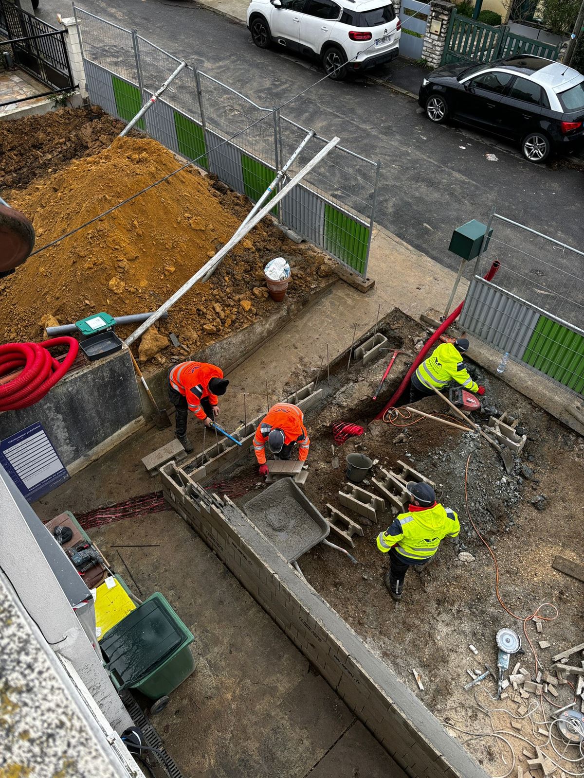 Vue aérienne du chantier
