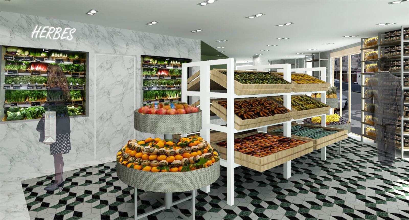 Comptoirs en marbre blanc