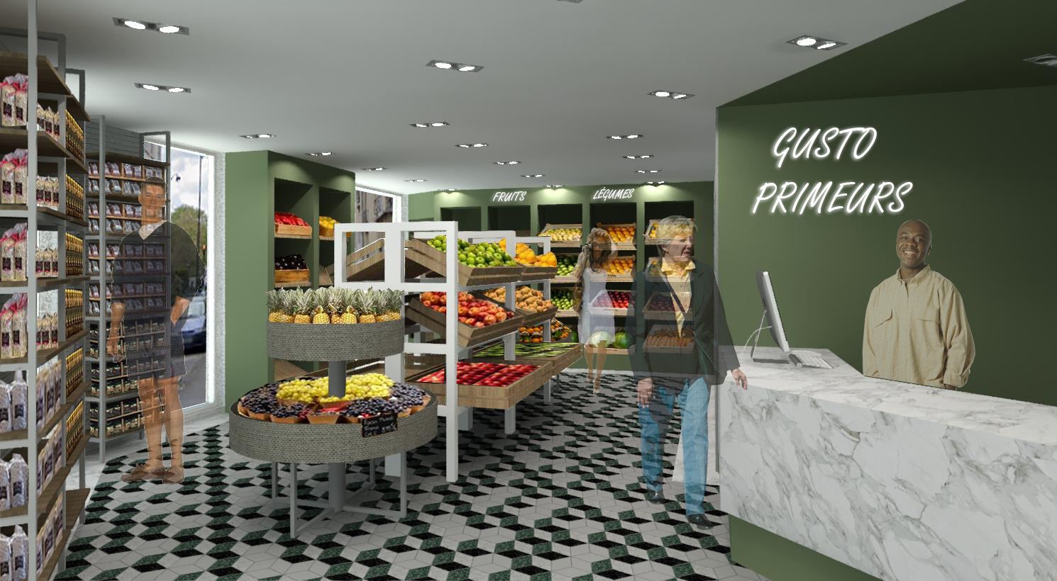 Vue d'ensemble du magasin, épicerie fine