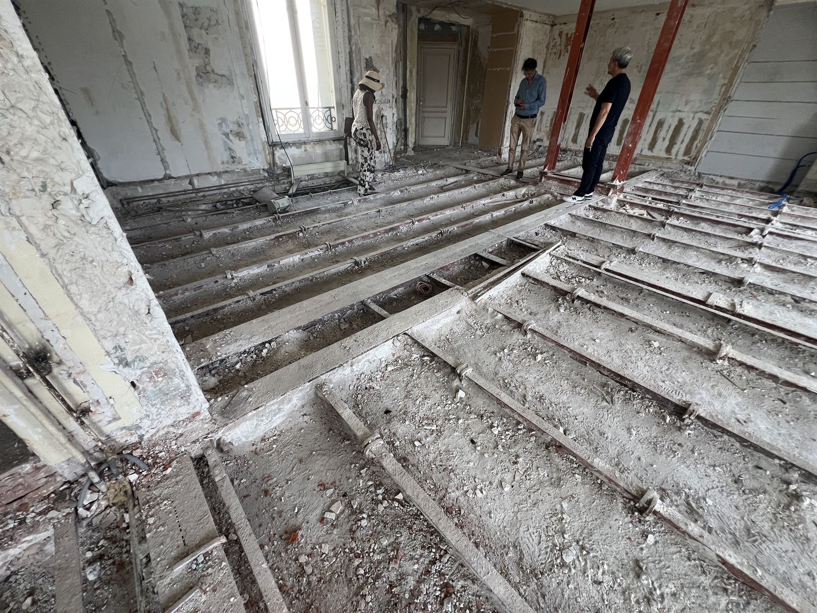 Structure du plancher, chantier en cours