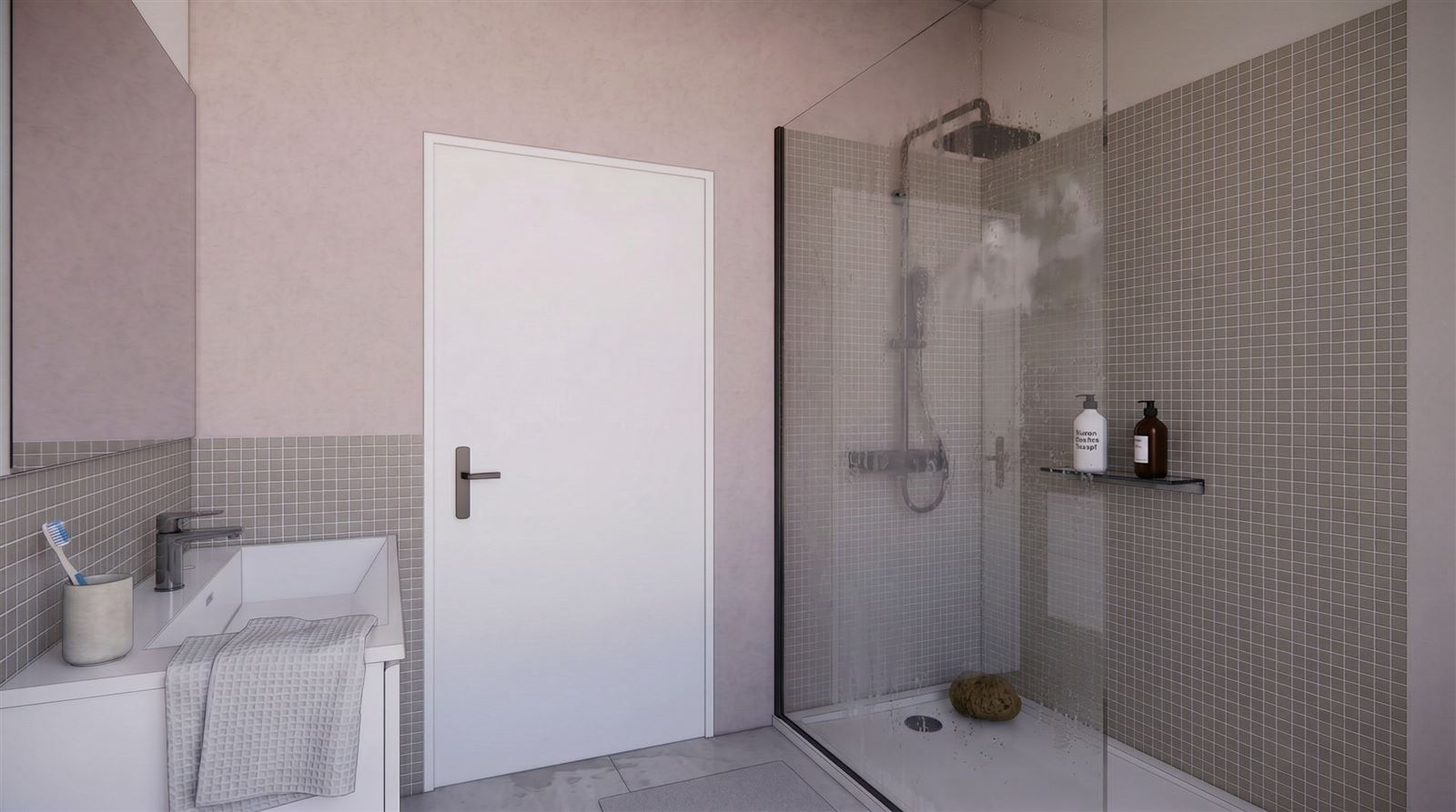 Maison 2, salle de douche, image de synthèse