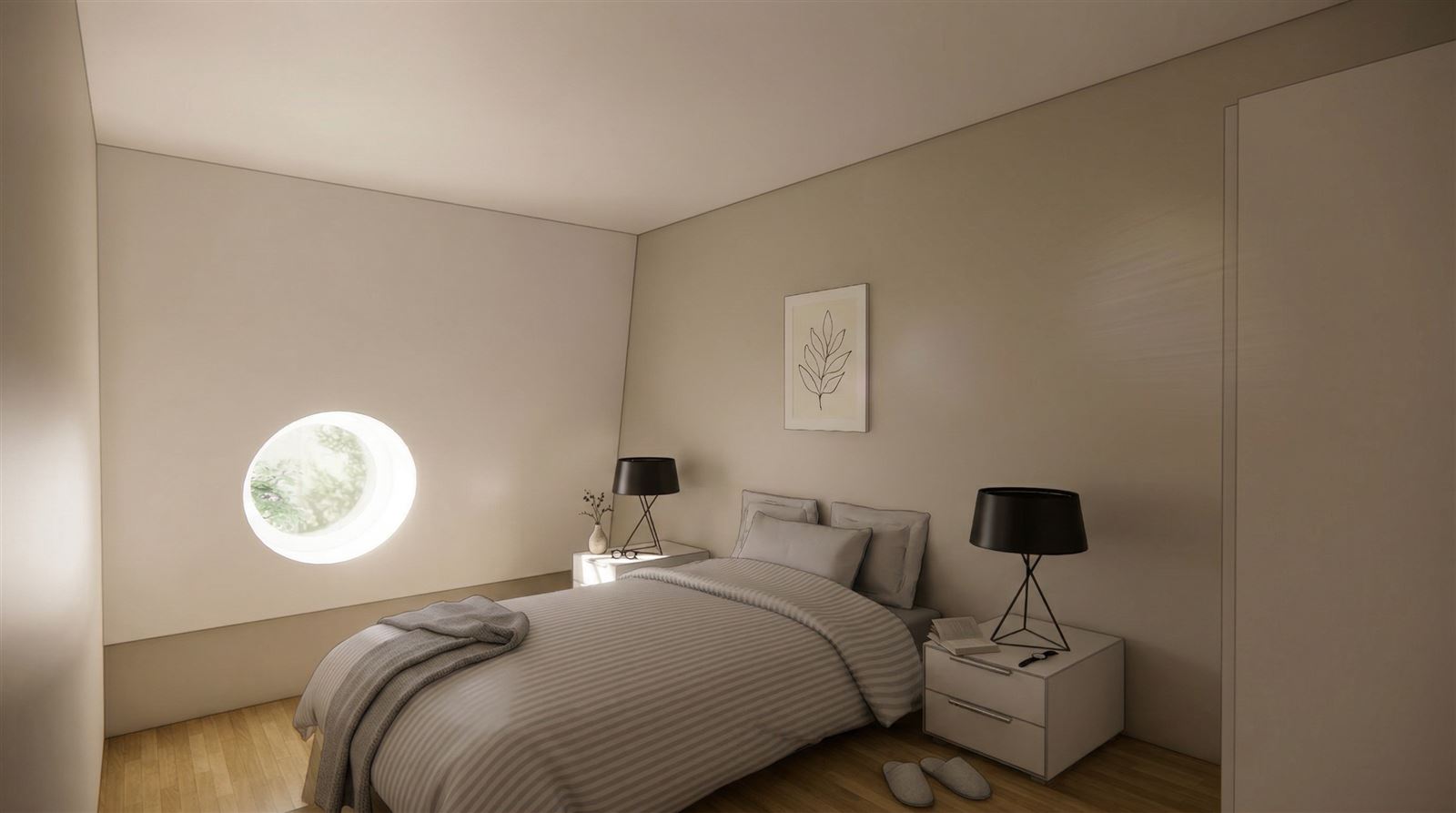Maison 2, chambre au 2e étage, image de synthèse