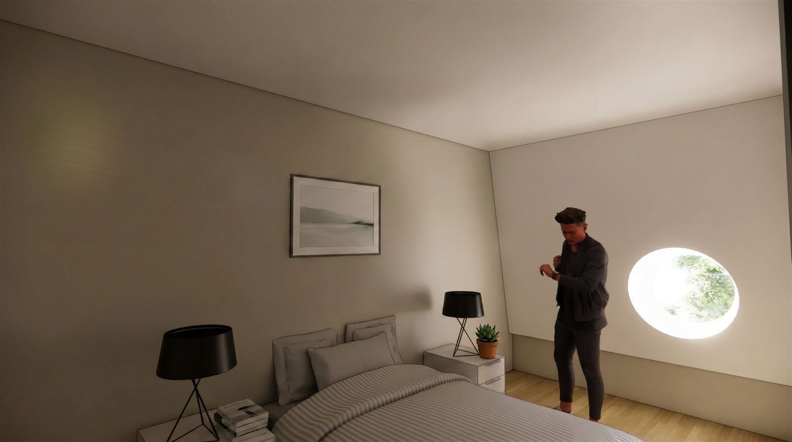 Maison 2, chambre au 2e étage, image de synthèse