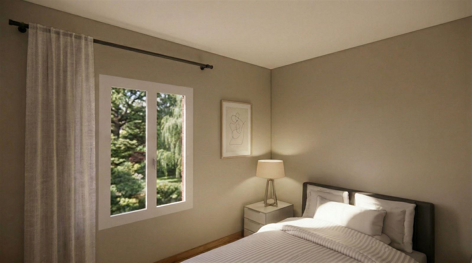 Maison 3, chambre au 2e étage, image de synthèse